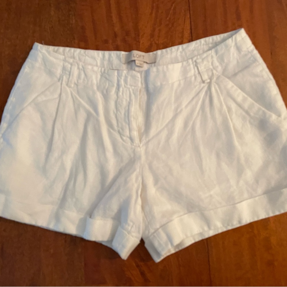 Loft white linen shorts Loft sz 0